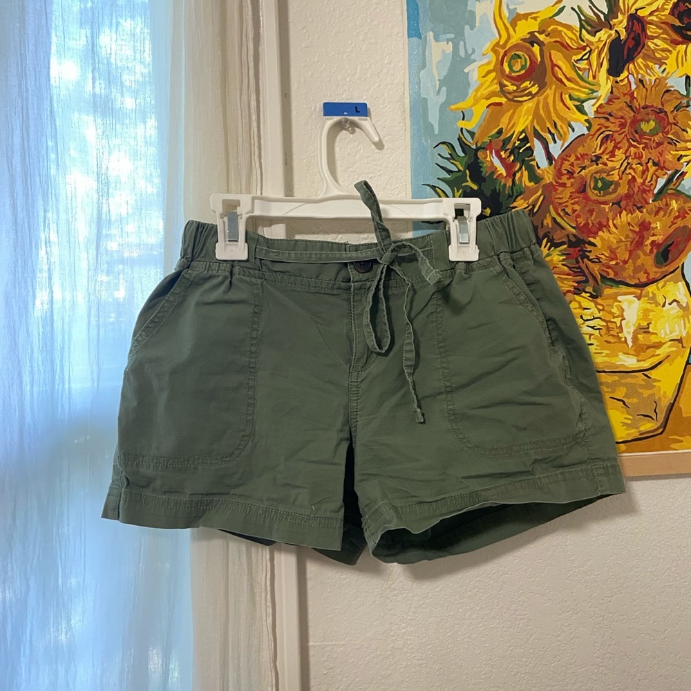 Green cargo shorts
